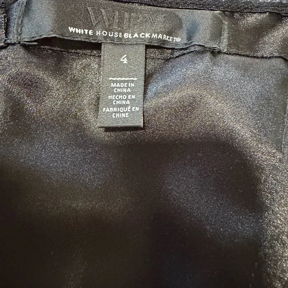 White House Black Market Black Satin Top - Picture 4 of 8